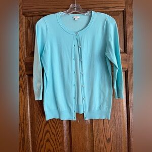 Talbots Aqua Button-Up Cardigan Size Small Petite